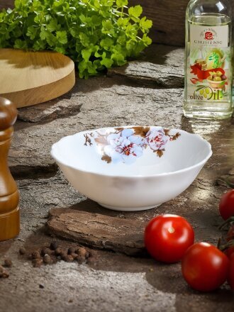Салатник стеклокерамика, круглый, 15х5 см, 0.4 л, Орлеан, Daniks, BY13LHW60