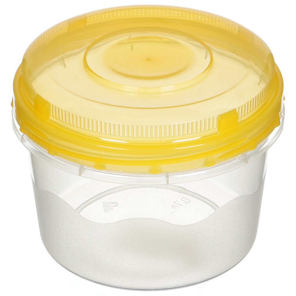 Контейнер пищевой пластик, 0.7 л, 12х12х9 см, круглый, Альтернатива, М1152 контейнер пищевой пластик 27х11х7 5 см для яиц spe m zx22 25