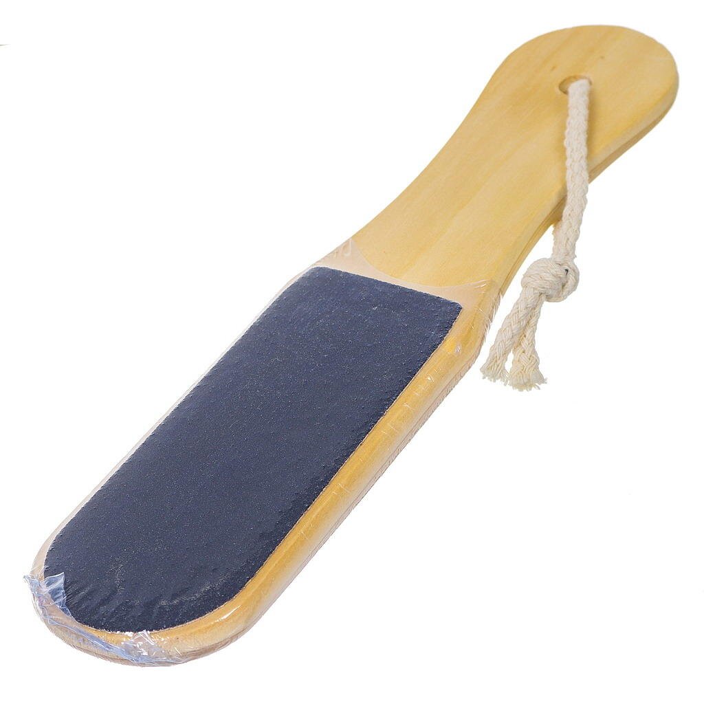 Терка для стоп двусторонний, 25х5.5 см, деревянная ручка, абразивная, Aqwin, T2020-2526 lei пемза педикюрная деревянная ручка искусственный камень