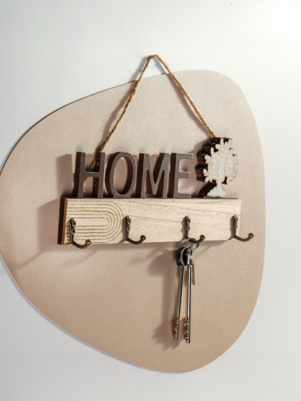 Ключница Дом, 29.5х12.5 см, МДФ, металл, 4 крючка, A200172