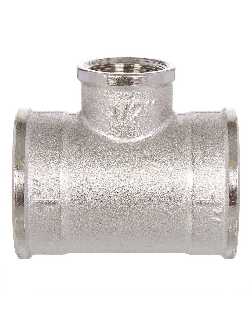 Тройник 1&amp;quot;х1/2&amp;quot;х1&amp;quot;, г-г-г, никель, РосТурПласт