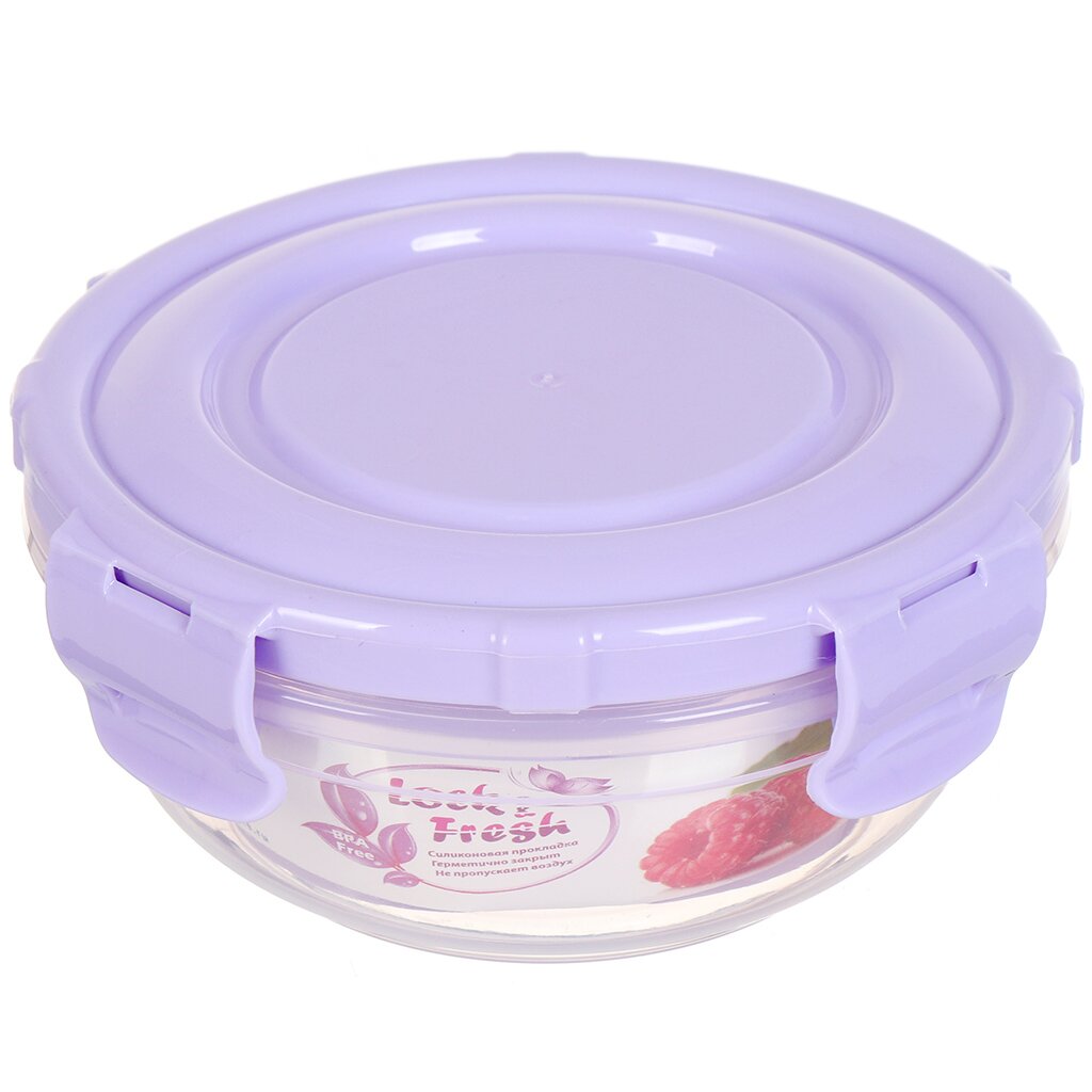 Контейнер пищевой пластик, 0.4 л, круглый, воздухонепроницаемый, DDStyle, 30501 туалет лоток для кошек с сеткой 320х420х110 мм пепельно розовый ddstyle 233