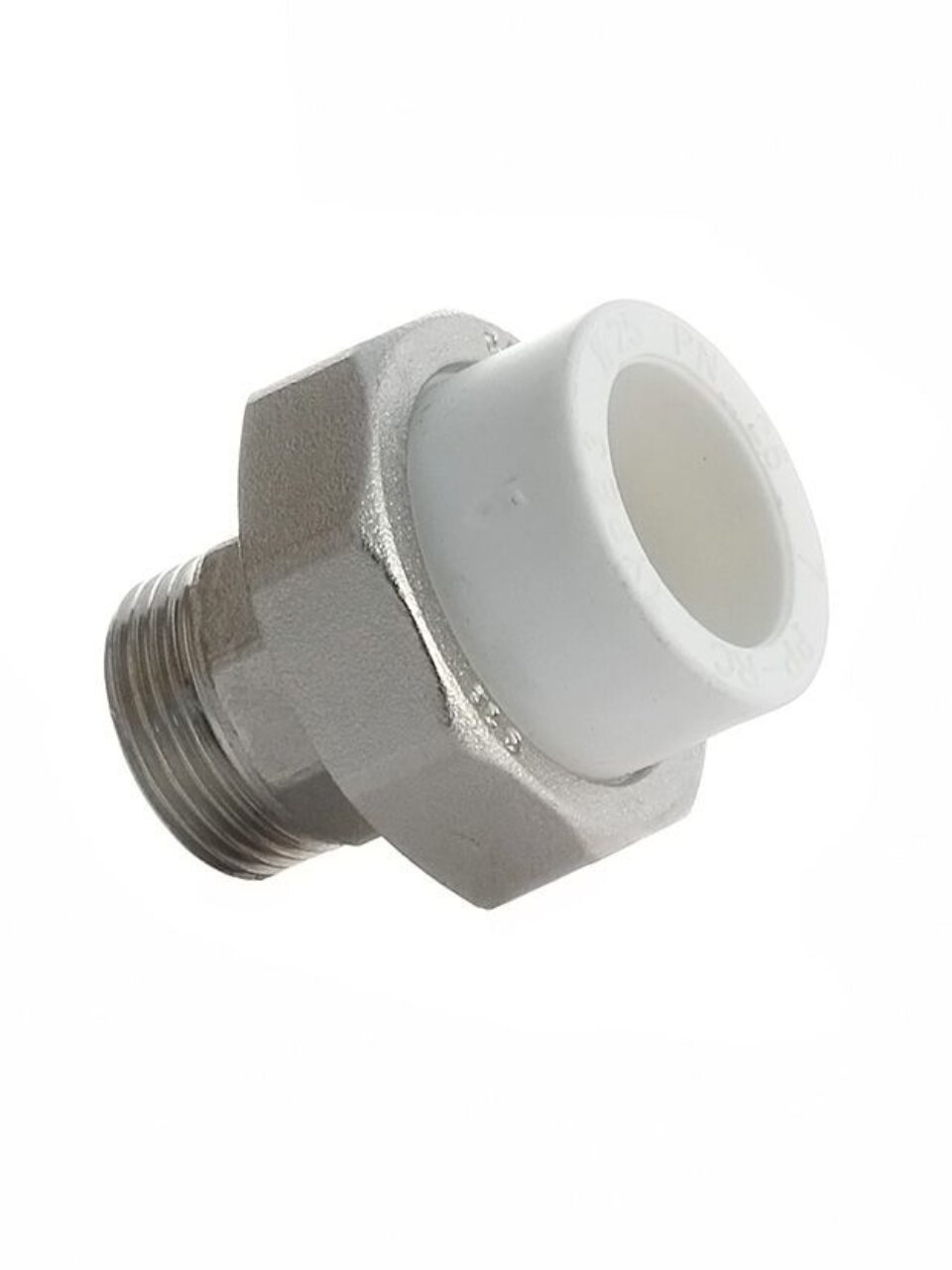 Муфта разъемная полипропилен, d25х3/4&amp;quot;, наружная резьба, белая, РосТурПласт