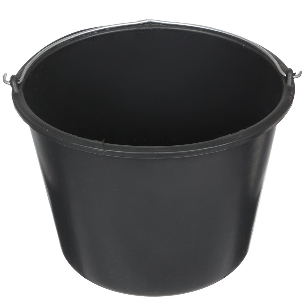 Ведро пластик, 20 л, черное, строительное крышка носик драйв для канистр экстрим kryshka nosik