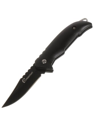 Нож туристический, сталь, клинок 64 мм, черная ручка, Следопыт, PF-PK-31