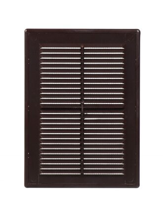 Решетка вентиляционная ABS пластик, разъемная, 184х253 мм, с сеткой, коричневая, Event, 1825Р