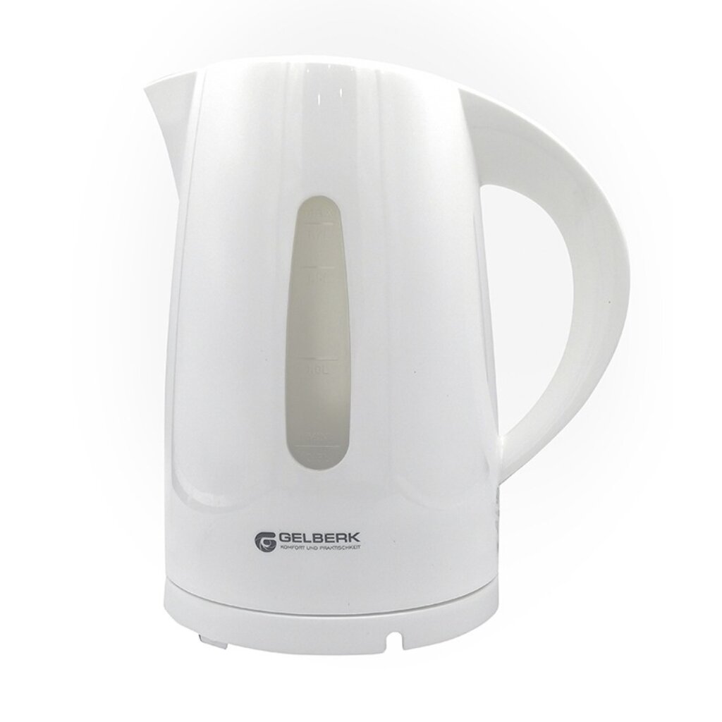 Чайник электрический Gelberk, GL-460, белый, 1.7 л, 1850 Вт, скрытый нагревательный элемент, пластик tefal чайник электрический snow ko330830 1 0