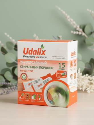 Стиральный порошок Udalix, универсальный, гипоаллергенный, концентрат, 15 стиков