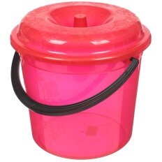 Ведро пластик, 10 л, с крышкой, в ассортименте, хозяйственное, мерное, Милих, 04111