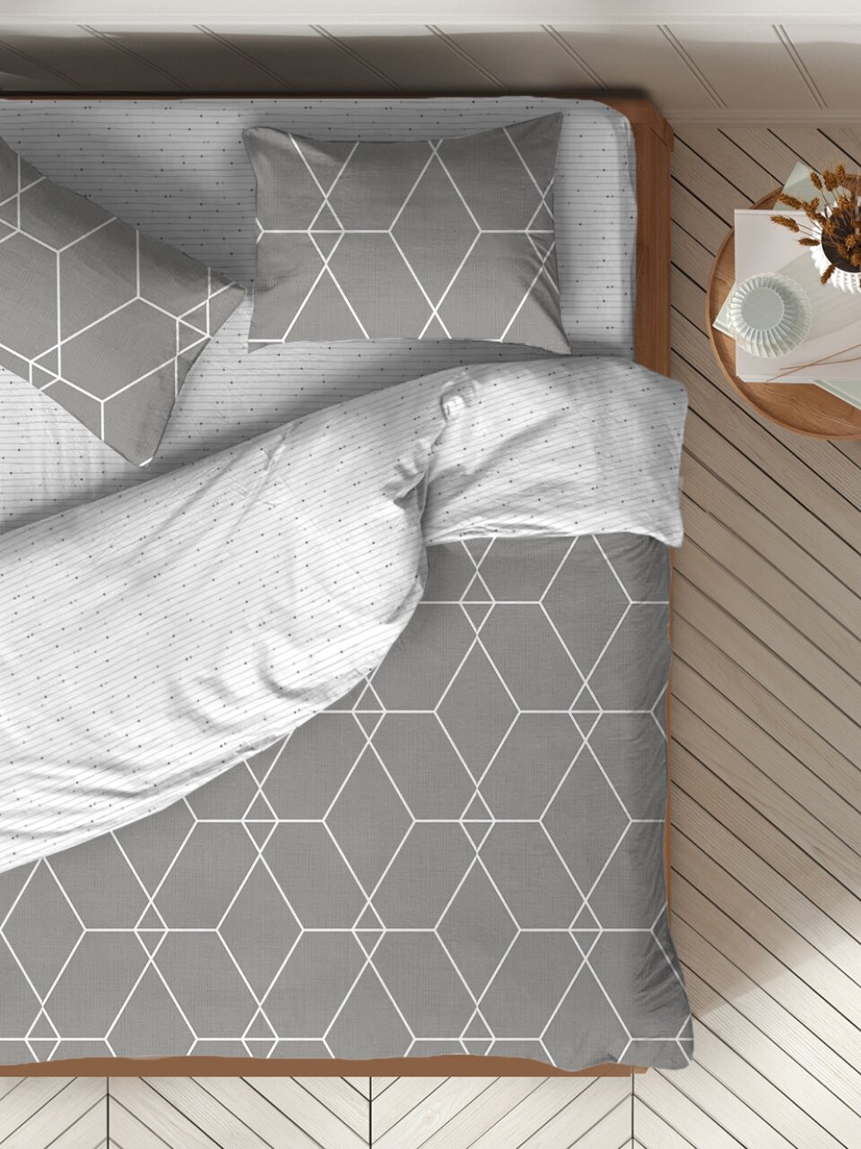 Постельное белье евро, простыня 216х240 см, 2 наволочки 70х70 см, пододеяльник 200х215 см, Майская ночь, бязь, 20270/1