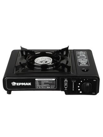 Плита газовая портативная, 1 конфорка, 34х26х9 см, для цанговых баллонов, Ермак, 333520