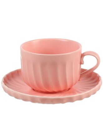 Чайная пара фарфор, 2 предмета, на 1 персону, 220 мл, Nouvelle Home, Fresh Taste, 1730249, Light pink