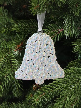 Елочное украшение Колокольчик, перламутр, 10 см, пластик, Y4-9461