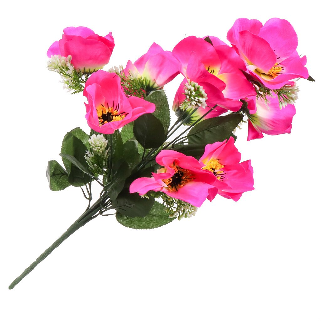 Цветок искусственный декоративный Анемоны, пасхальный, 49 см, фиолетовый, Y6-10364