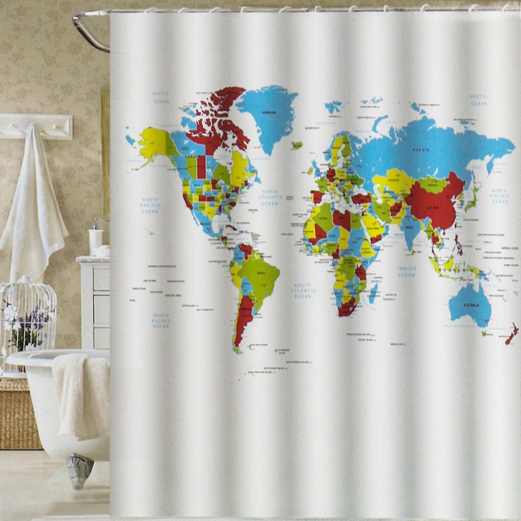 Штора для ванн 180х180 см, Peva, Карта мира, ST-'0745 фигурный пазл карта мира животные