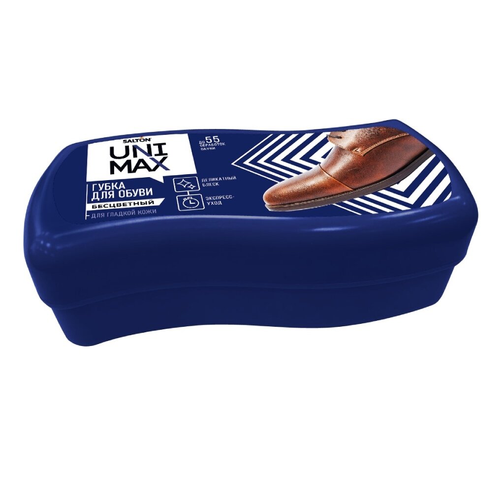 Губка для обуви для гладкой кожи, бесцветная, Salton, Unimax, 100904 средство для защиты от воды изделий из гладкой кожи замши и нубука salton