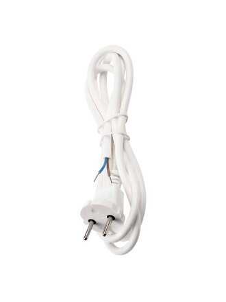 Шнур сетевой с вилкой, TDM Electric, Народный, ПВСмб, 2 жилы, 2х0.75 мм², 3 м, белый, без заземления, SQ1305-0572