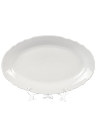 Блюдо фарфор, овальное, 35 см, Вырезной край, Дулевский фарфор, 038382