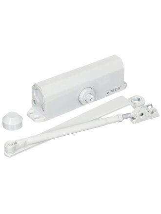 Доводчик дверной Apecs, DC-20.5/1200/120-A1-W, с фиксацией 90 °, -30°C + 60 °C, 120 кг, белый