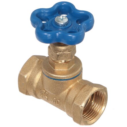 Вентиль для воды, 3/4", г-г, синий, БАЗ