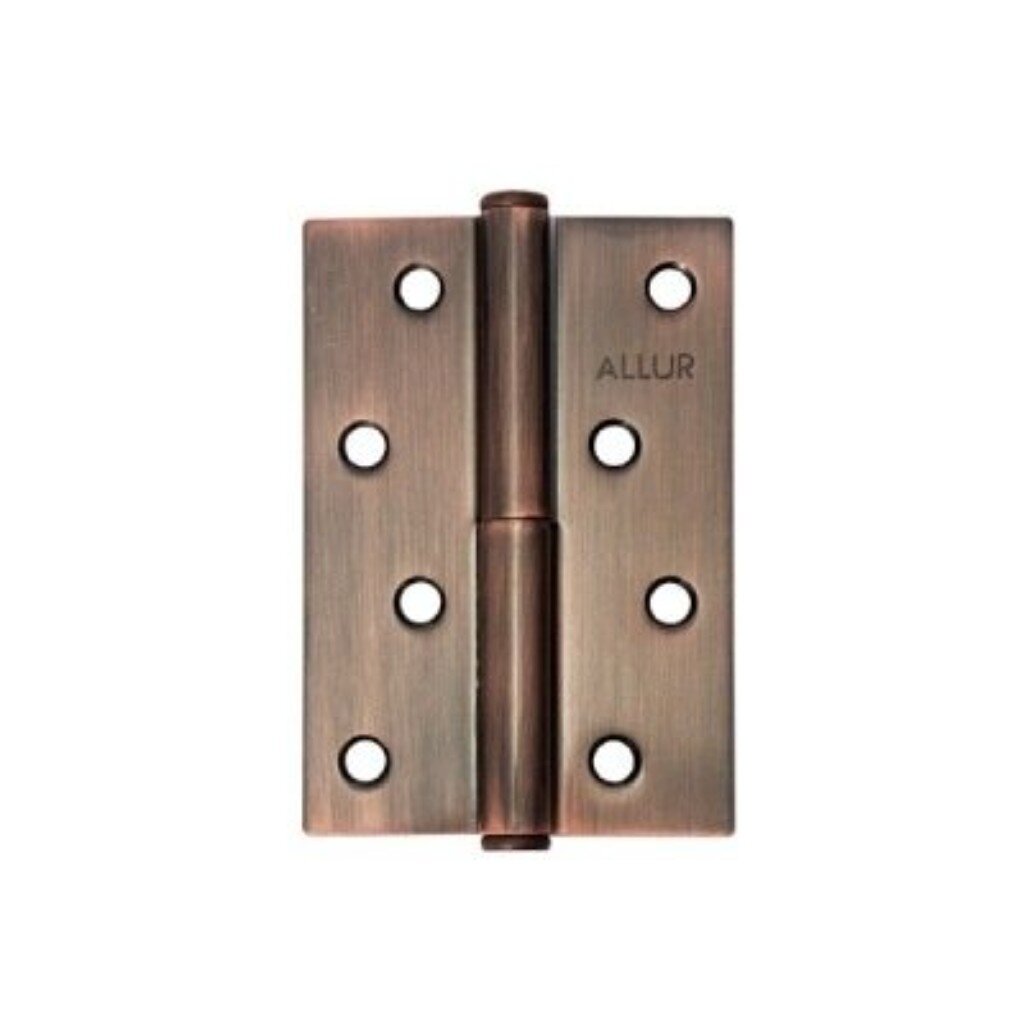 Петля врезная для деревянных дверей, Аллюр, 100х70х2.5 мм, левая, L1-LH-AC, 1135, 2 шт, коробка, медь петля врезная для деревянных дверей аллюр 77х64х2 5 мм универсальная 2bb fhp ab 1100 2 шт 2 подшипника коробка старая бронза
