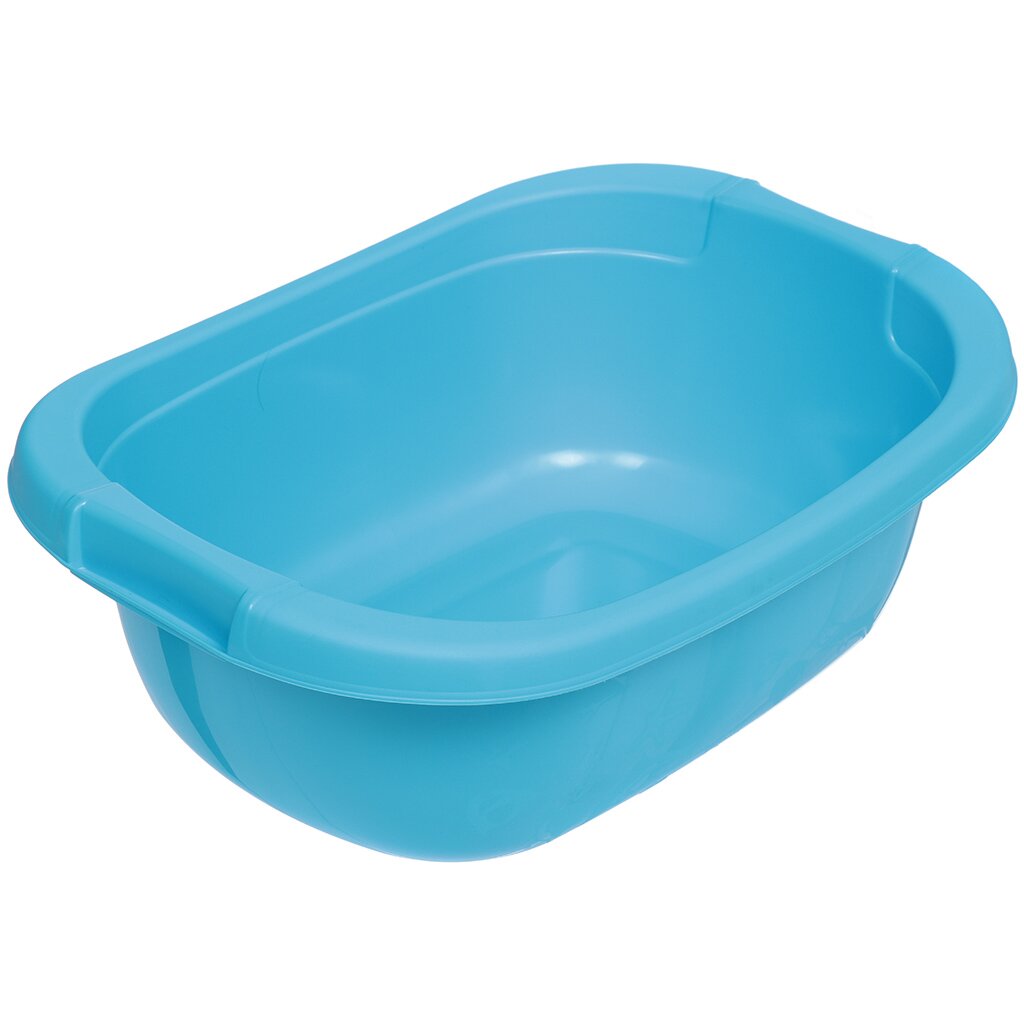 Таз пластик, 15 л, прямоугольный, с ручкой, голубая лагуна, Berossi, АС 18347000 контейнер пищевой пластик 0 5 1 1 6 2 3 л 4 шт прямоугольный мультипласт пастель умничка mpu8232