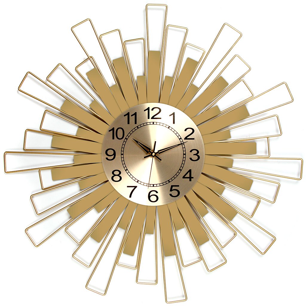 Часы настенные, кварцевые, 55х55 см, круглые, металл, золото, Y4-5245 часы настенные кварцевые 30 см круглые полимер y4 6872