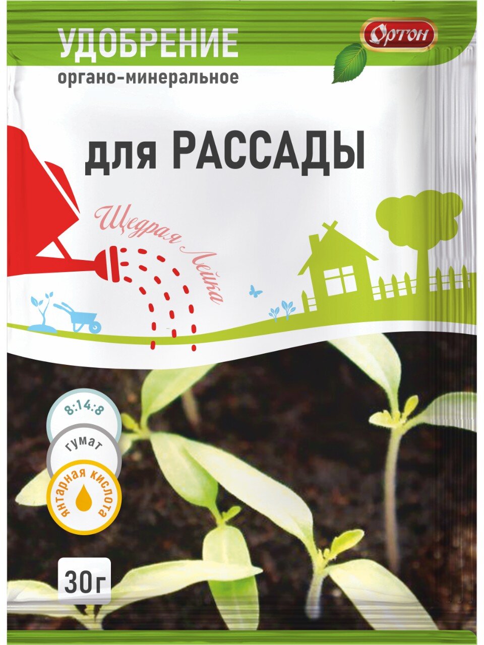 Удобрение Тукосмесь, для рассады, органоминеральное, 30 г, Ортон