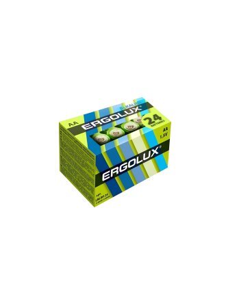 Батарейка Ergolux, АА (LR6, 15A), Alkaline, щелочная, блистер, 24 шт, 14212