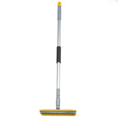 Швабра-окномойка микрофибра, резина, 130х25 см, желтая, телескопическая ручка, Марья Искусница, KD-W08M-10
