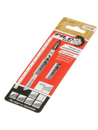 Пилка для лобзика по ламинату, 100х75 мм, 2 шт, 10 зубьев на дюйм, h=4-30 мм, чистый распил, Т101BR, 551012