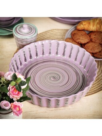 Форма для запекания керамика, 28х28х6 см, 2.5 л, круглая, Борисовская керамика, Лаванда Элегант, ЛАВ00014182