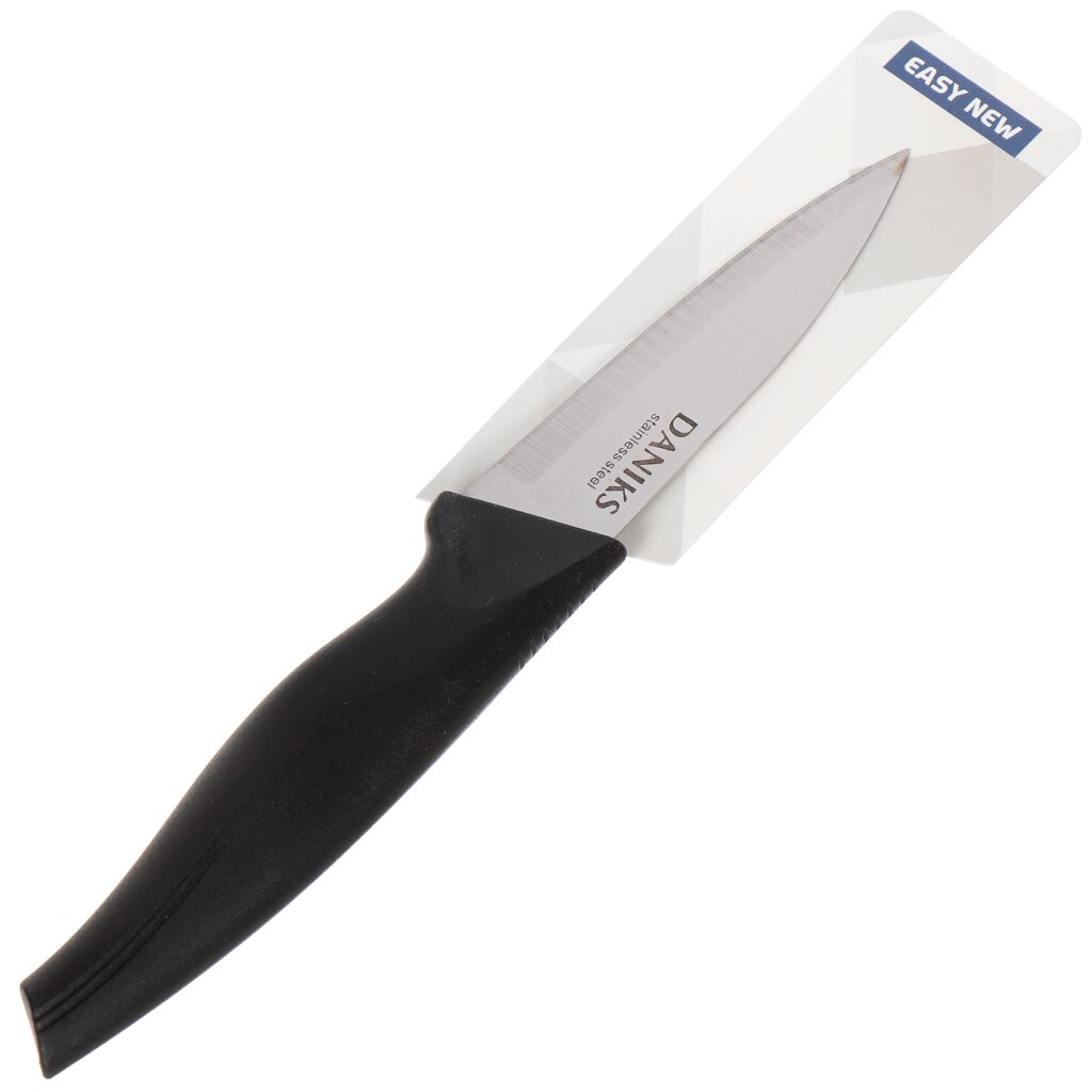 Нож кухонный Daniks, Easy New, для овощей, нержавеющая сталь, 8.5 см, рукоятка пластик, YW-A337-PA ручной измельчитель пищевых продуктов ручной кухонный комбайн быстрый измельчитель овощей