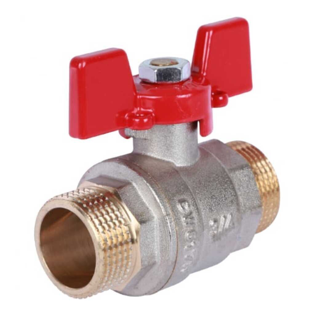 Кран для воды, 3/4&amp;quot;, ш-ш, латунь, ручка-бабочка, DN 20, Rommer