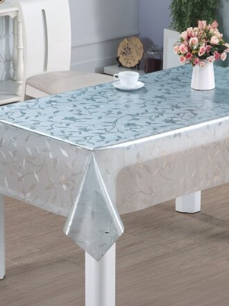 Клеенка Silvano, Тиснение, 1.39х20 м, ПВХ, прозрачная, TC173-001