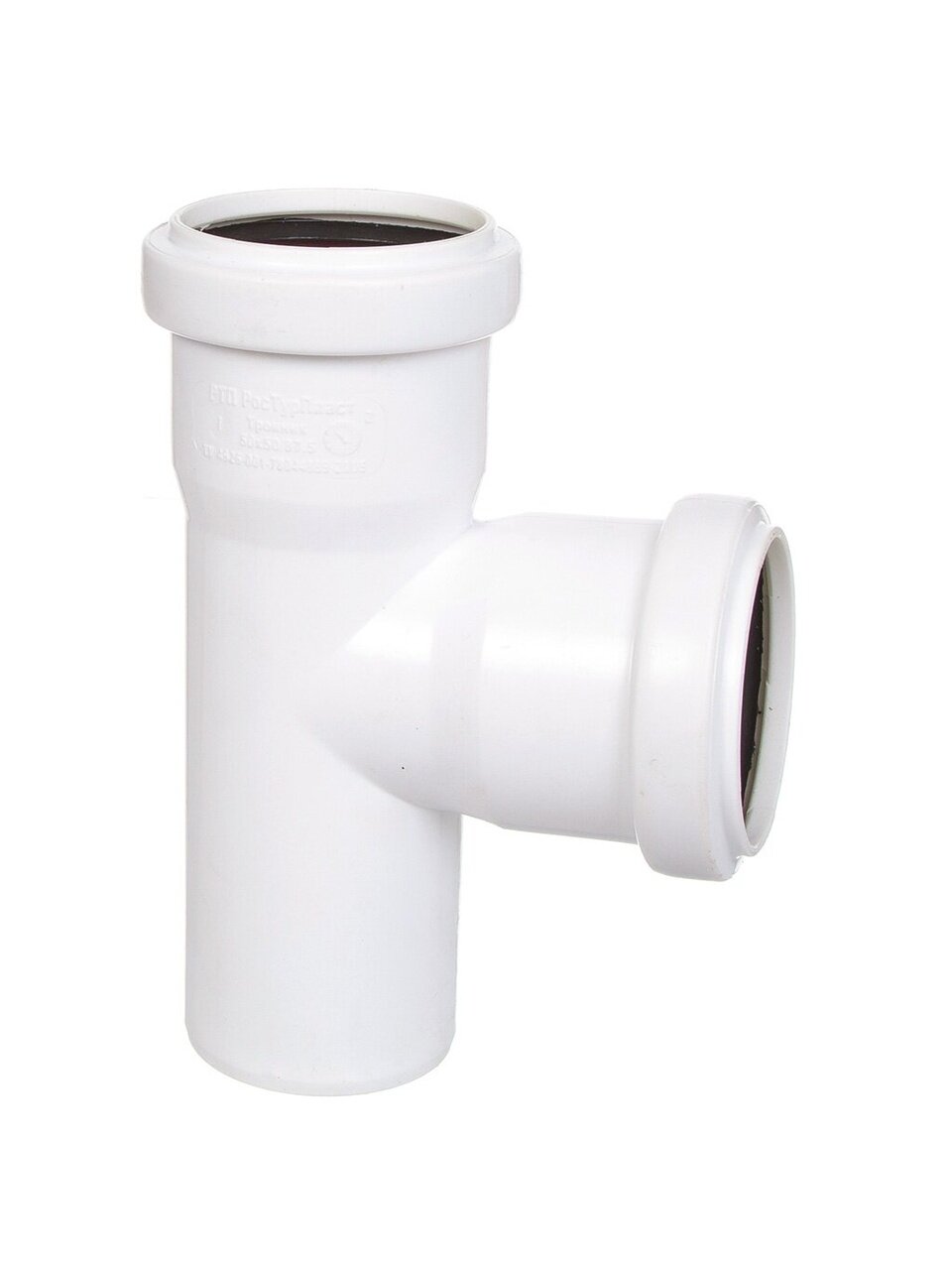 Тройник канализационный 50х50 мм, 90 °, РосТурПласт, белый, 24556