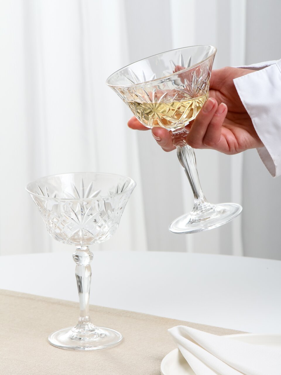 Бокал для шампанского, 260 мл, хрустальное стекло, 6 шт, RCR, Melodia Coppa, 65210