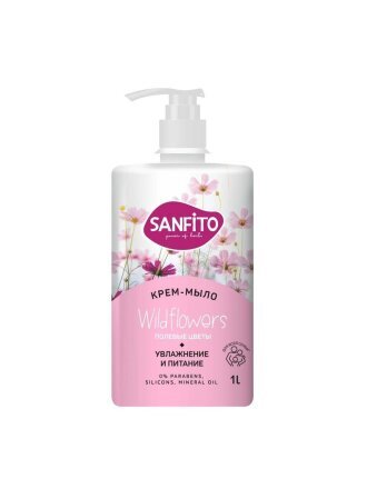 Крем-мыло жидкое Sanfito, Sensitive, Полевые цветы, 1 л