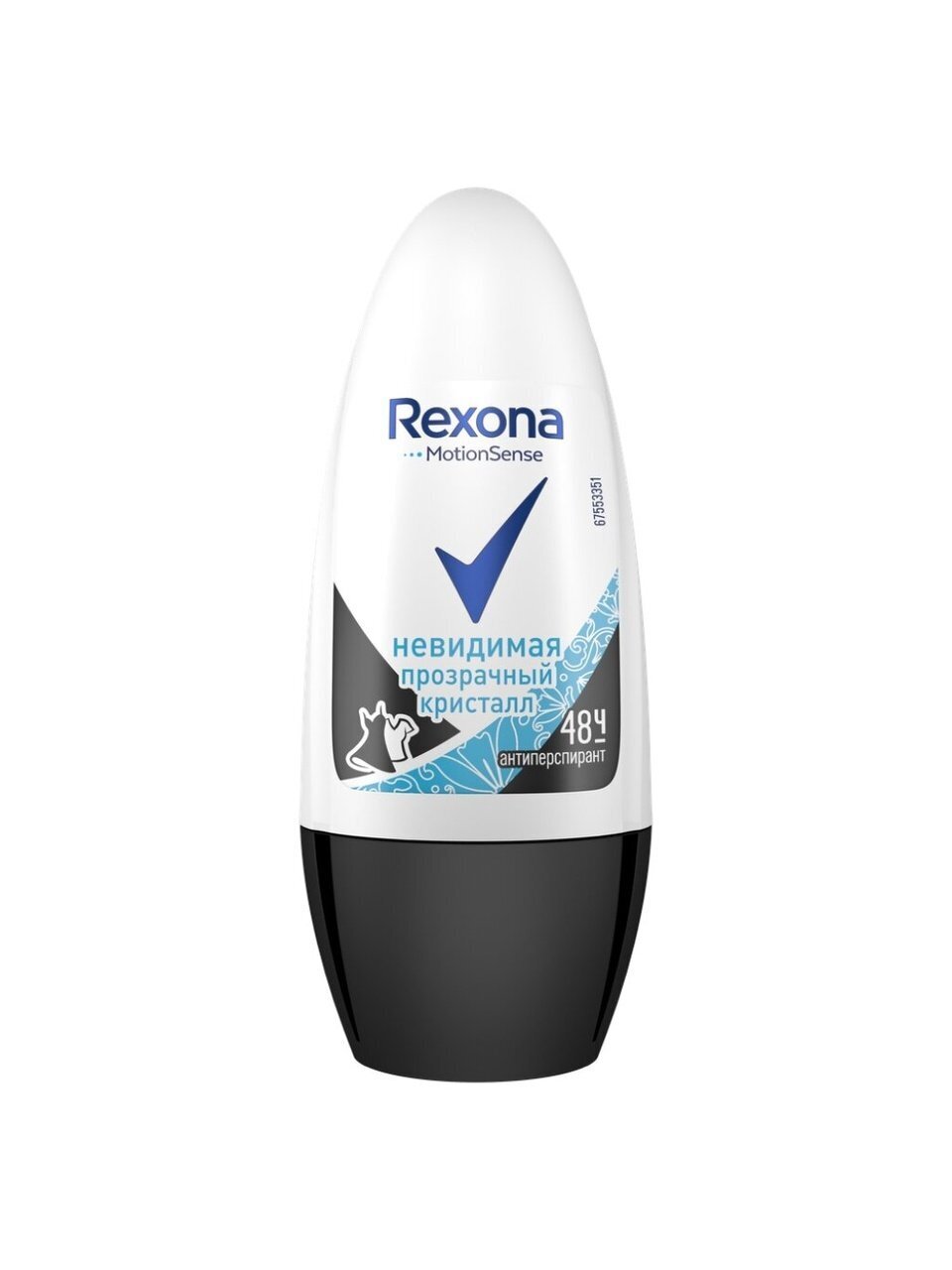 Дезодорант Rexona, Crystal Clear Aqua без белых следов, для женщин, ролик, 50 мл