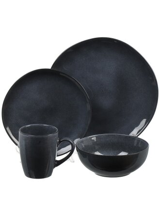 Сервиз столовый керамика, 16 предметов, на 4 персоны, Jewel, Графит, ПС0039-65