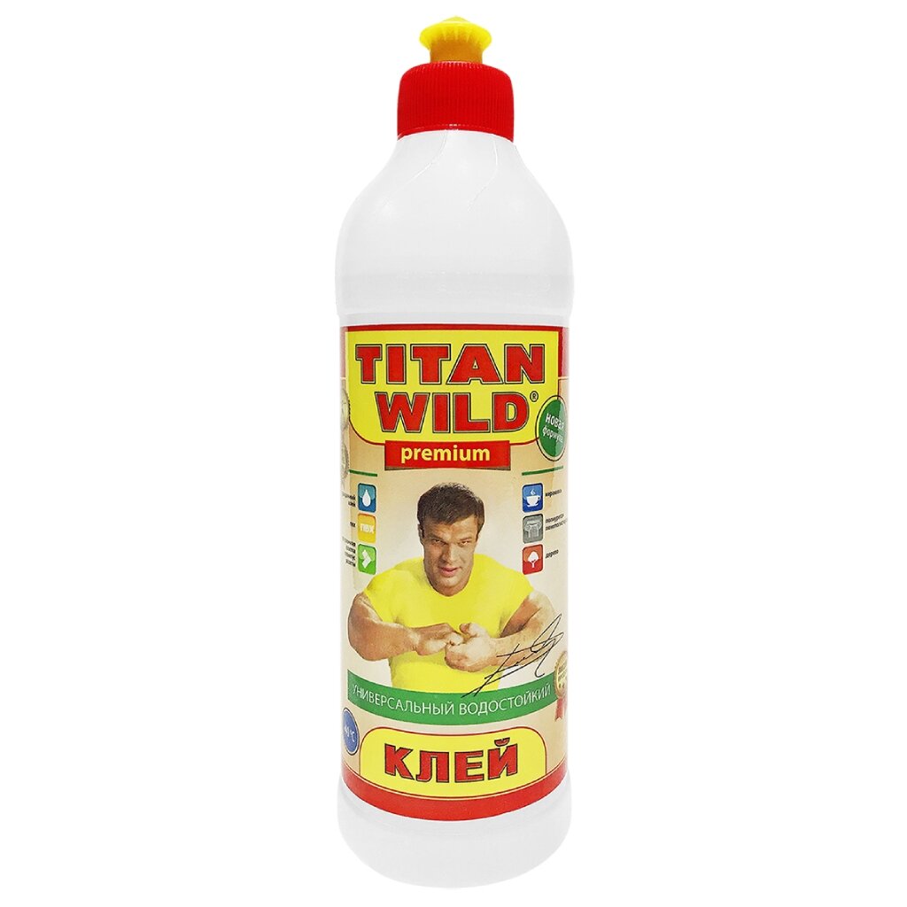 Клей Titan Wild, универсальный, прозрачный, водостойкий, 500 мл, TWP0.5, Premium клей titan wild универсальный прозрачный водостойкий 1 л twp1 0 premium