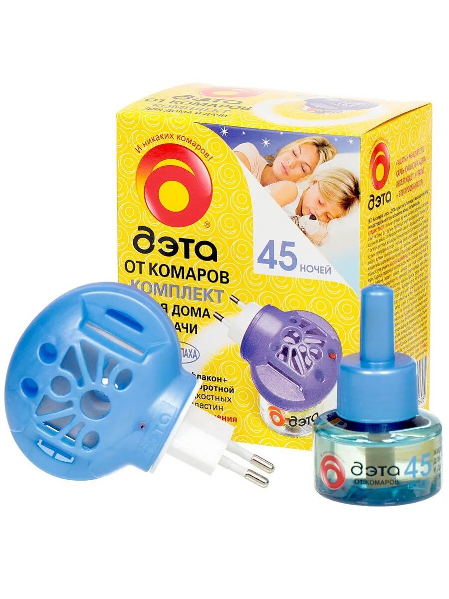 Репеллент от комаров, фумигатор с жидкостью, 45 ночей, Дэта, 30 мл