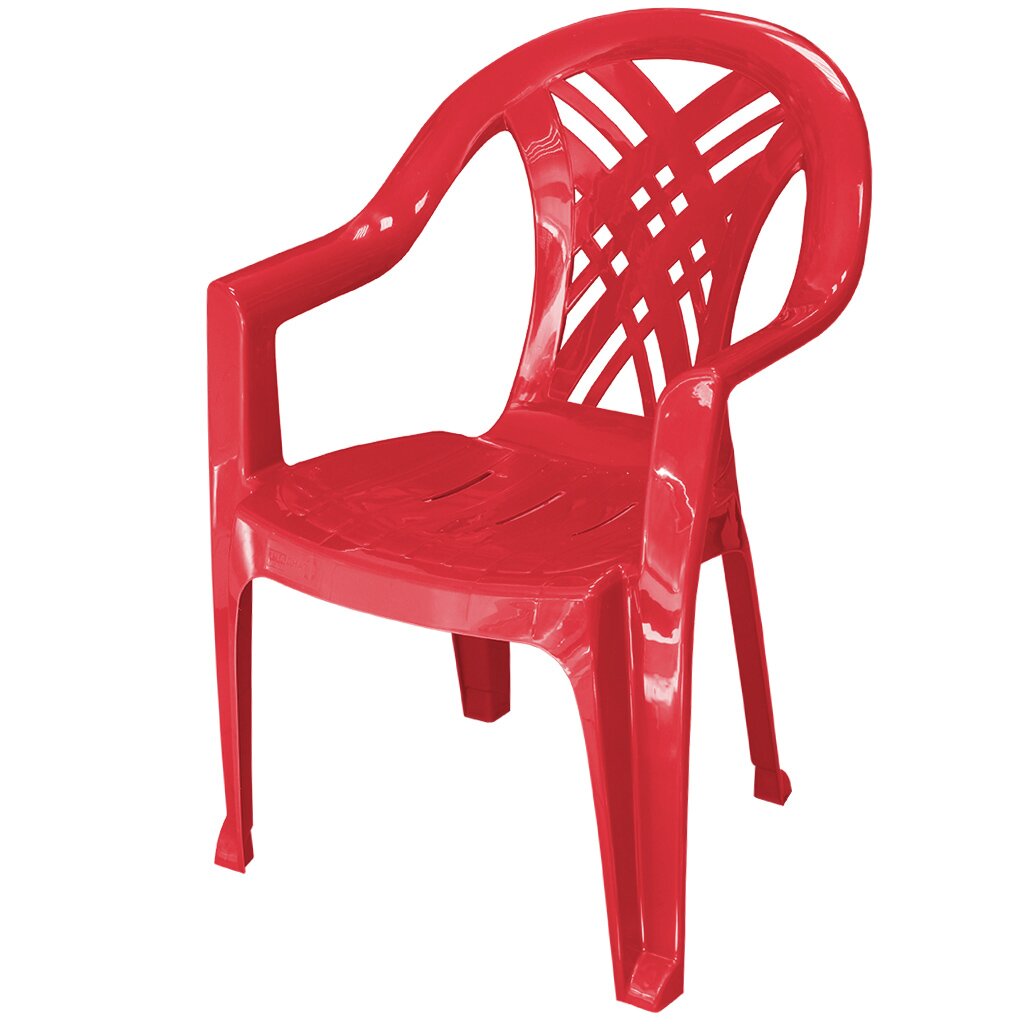 Кресло пластик, Стандарт Пластик Групп, 84х60х66 см, красное стол пластик стандарт пластик групп 91х91х71 см круглый пластиковая столешница красный