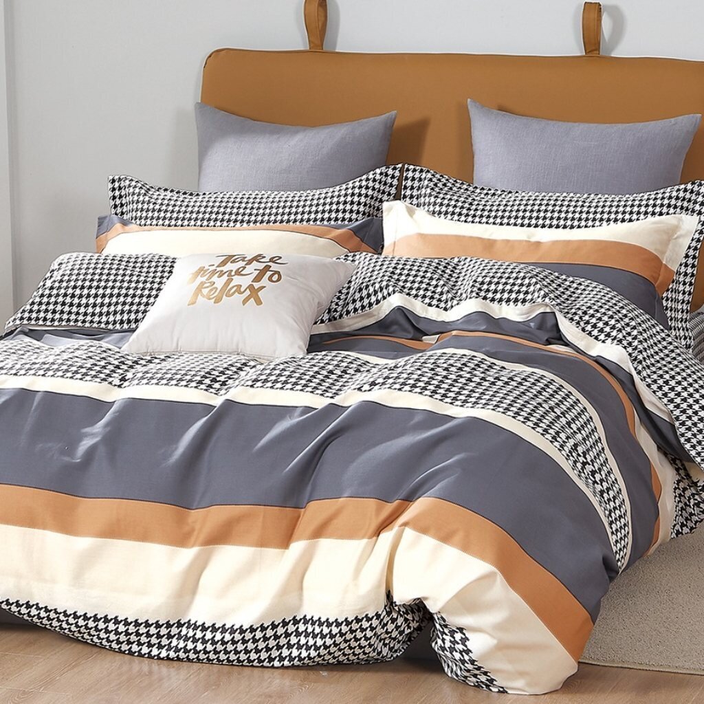 Постельное белье евро, простыня 230х250 см, 2 наволочки 70х70 см, 2 наволочки 50х70 см, пододеяльник 200х220 см, Cleo, сатин, коллекция Satin de Luxe, 31/774-SK