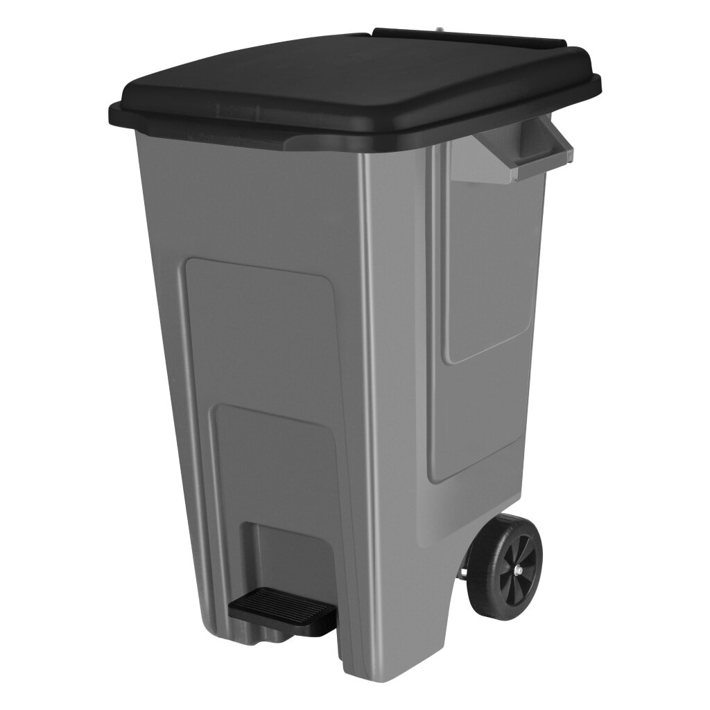 Контейнер для мусора пластик, 100 л, прямоугольный, с крышкой, на колесах, педаль, Spin&Clean, Freestyie, SC700221026 контейнер для мусора пластик 7 л квадратный педаль голубой мрамор idea м2890