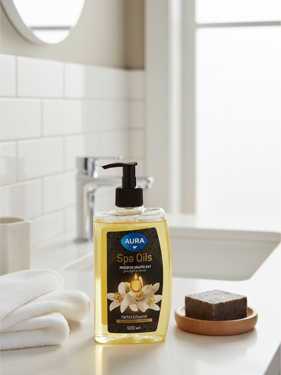 Мыло жидкое Aura, Ola, Spa Oils 2в1, Нероли и масло арганы, 500 мл