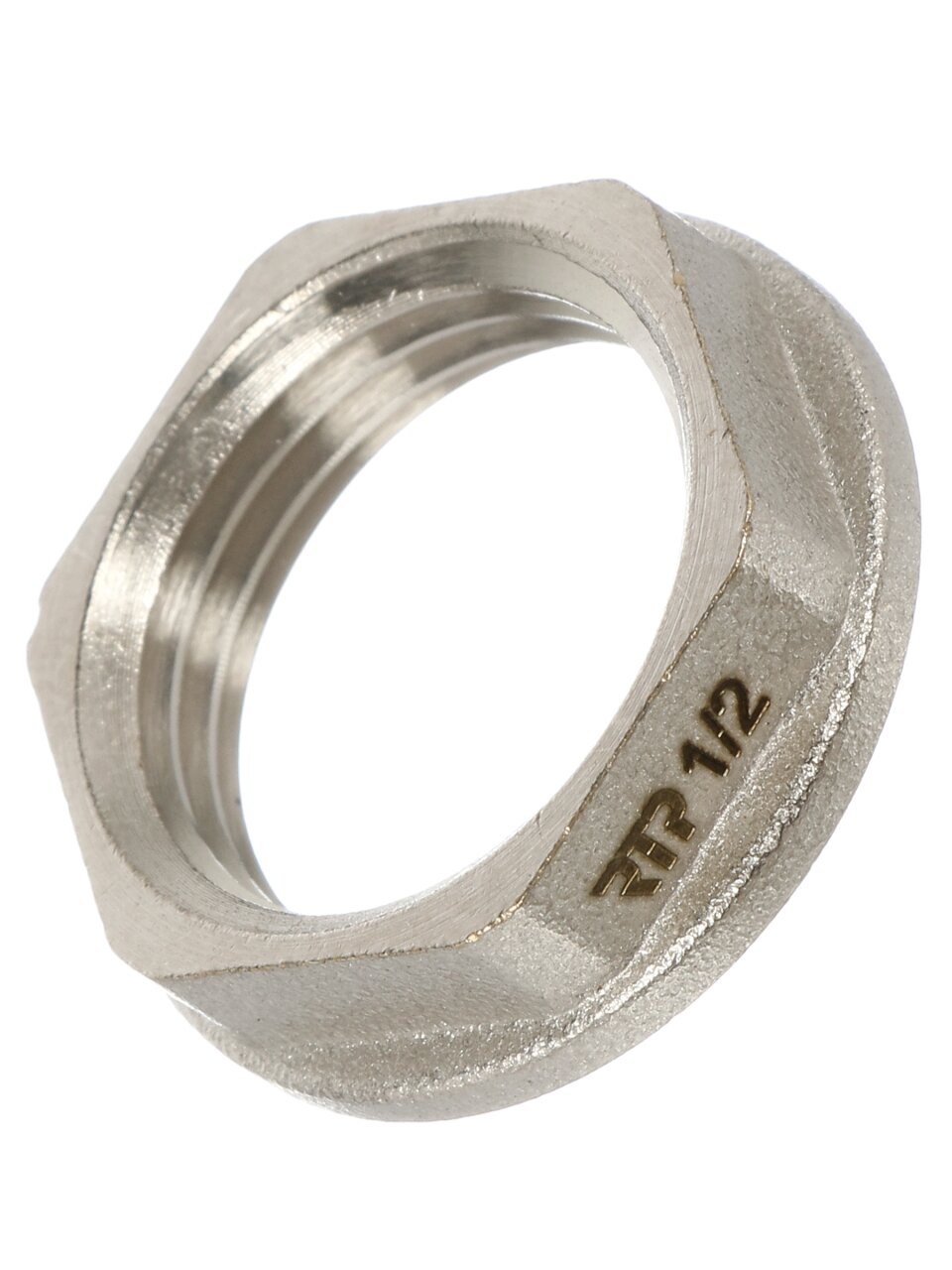 Контргайка 1/2&amp;quot;, никель, с ребордой, индивидуальная упаковка, РосТурПласт