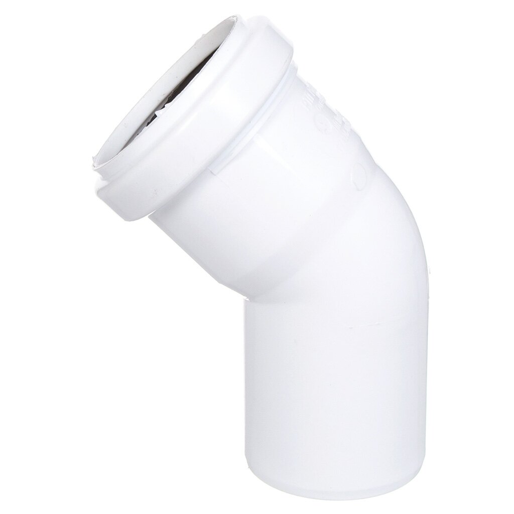 Уголок канализационный 50 мм, 45 °, РосТурПласт, белый, 24552 кран шаровой стандартнопроходной полипропилен d63 мм белый ростурпласт