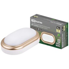 Светильник светодиодный, TDM Electric, ДПО Антарес, 8 Вт, 4000 К, 800 Лм, IP54, 16.8х10х5.8 см, матовое золото, SQ0354-0016
