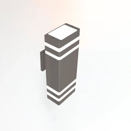 Светильник фасадный General Lighting Systems, Катет, 50 Вт, GU10, на 2 лампочки, IP65, 11х11.5 см, графит, 662592